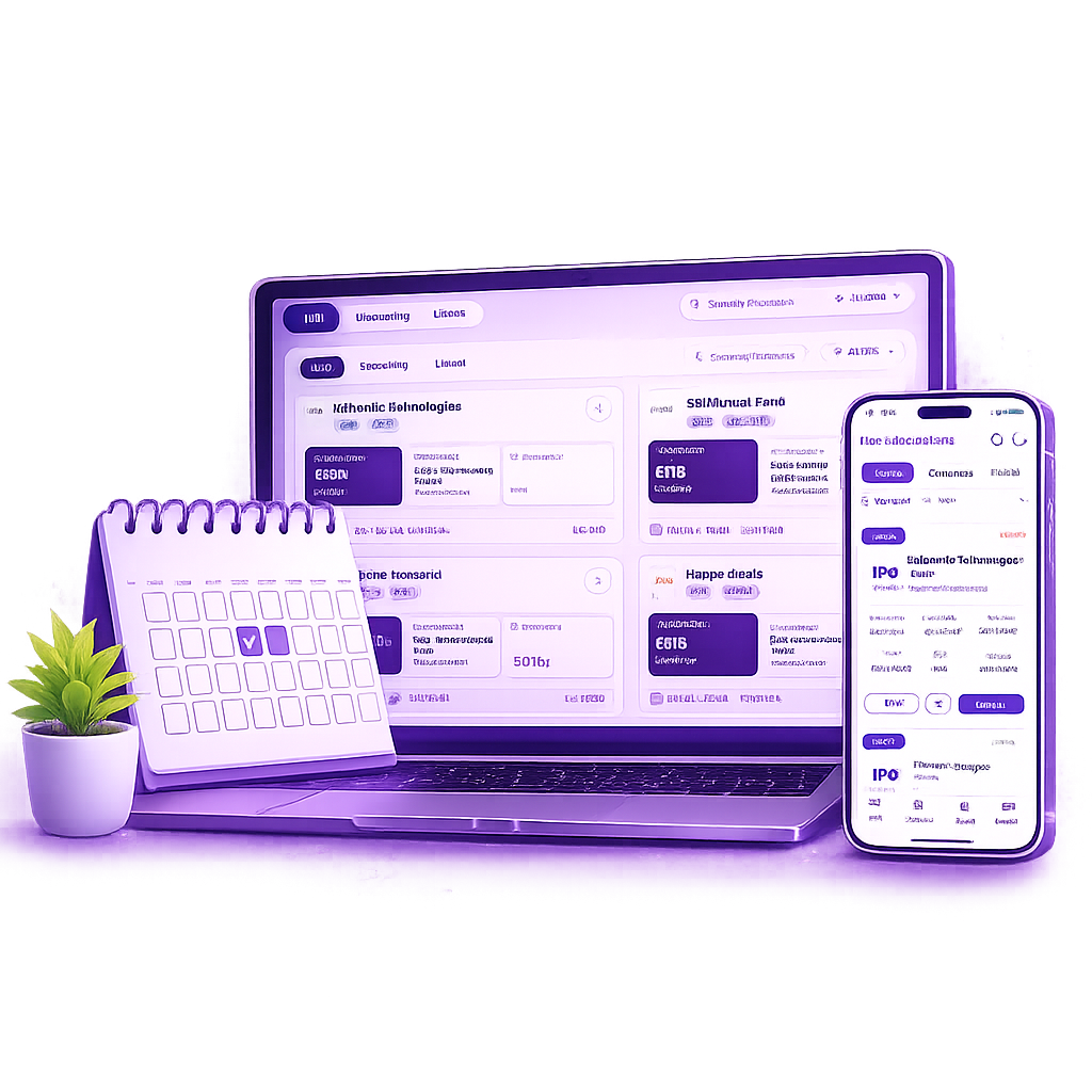 IPOGMPTracker app on laptop and phone illustration